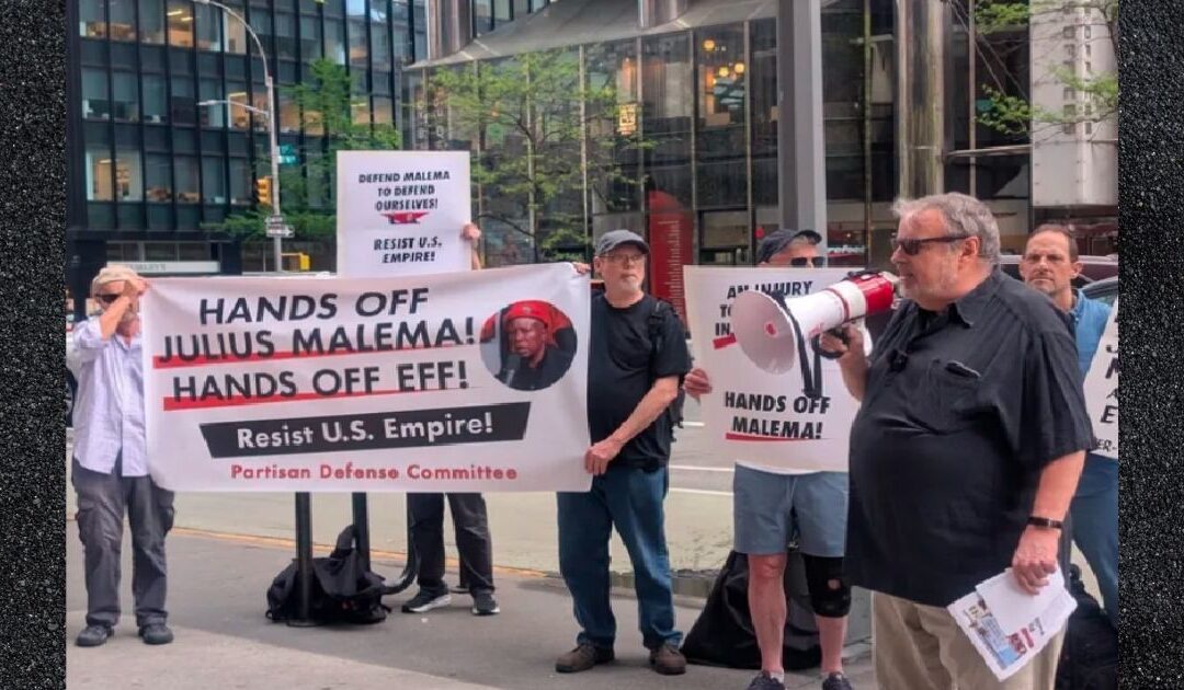 Aktiviste in New York hou betoging om Malema te ondersteun